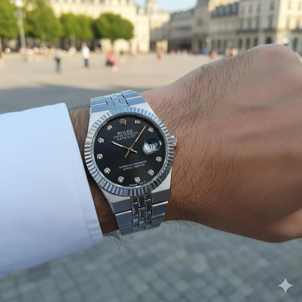 Rolex Datejust Diamond Black Dial Luxury Watch