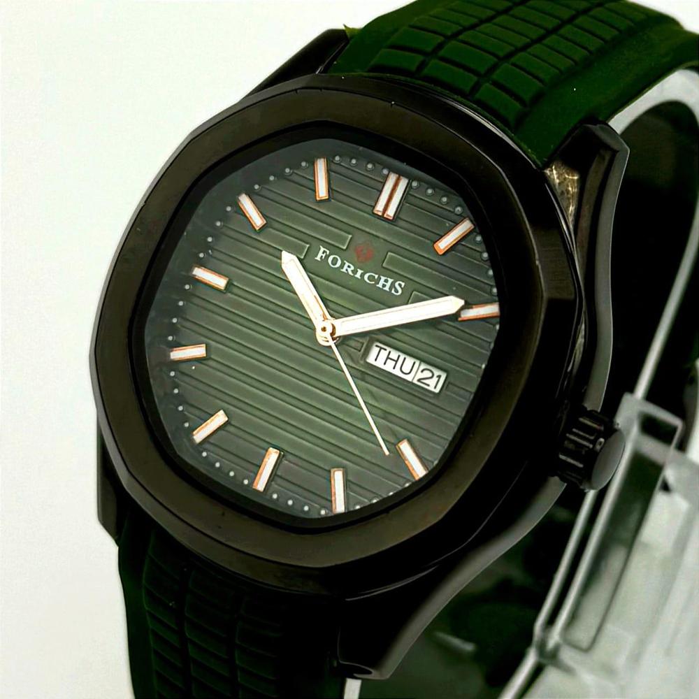 Forichs Men's Stylish Green Analog Watch