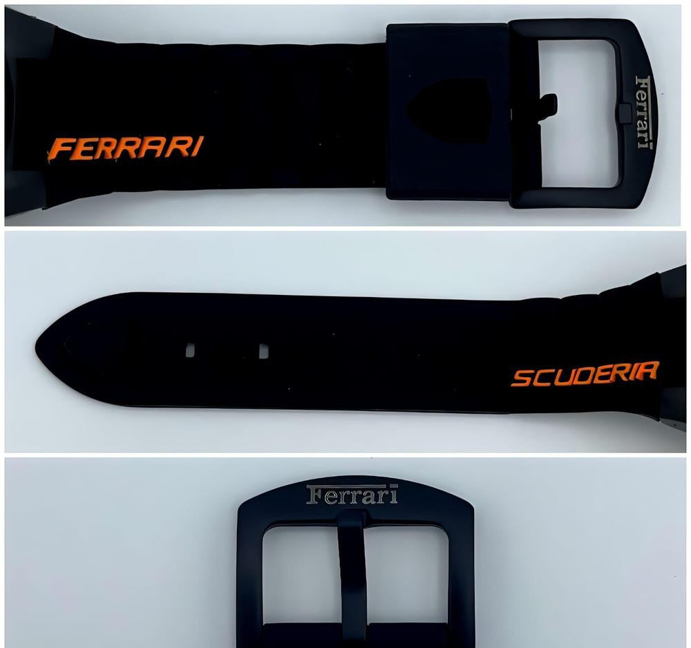 Ferrari Men's Black and Orange Chronograph Watch -