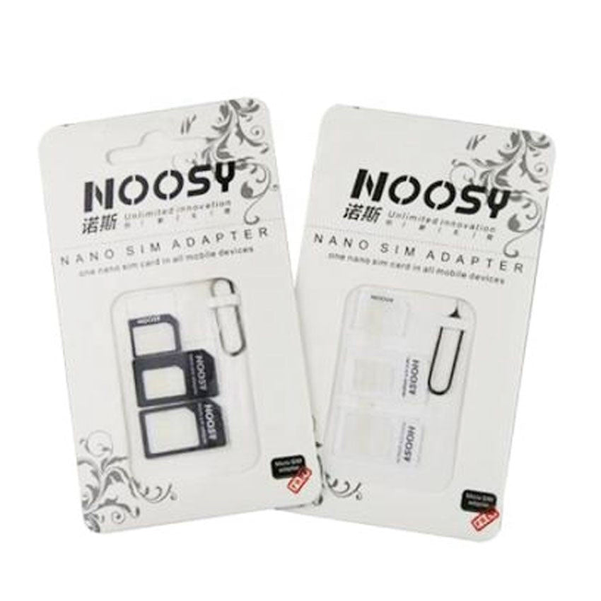 Noosy 4 in 1 SIM Card Adapter Kit | Nano SIM to Micro SIM & Standard SIM Converter with Eject Pin