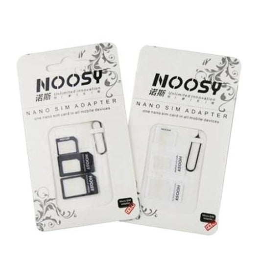 Noosy 4 in 1 SIM Card Adapter Kit | Nano SIM to Micro SIM & Standard SIM Converter with Eject Pin