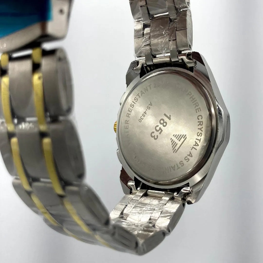 Luxury Men's Gold and Silver Chronograph Watch